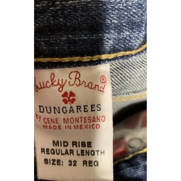 Lucky Brand JOSIE Blue Jeans Wide Dungaree Mid Rise Womens Size 32 Bootcut - Picture 6 of 7